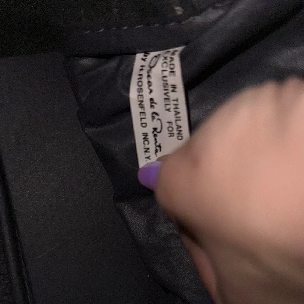 Oscar de la Renta Black and Gray Duffel Bag